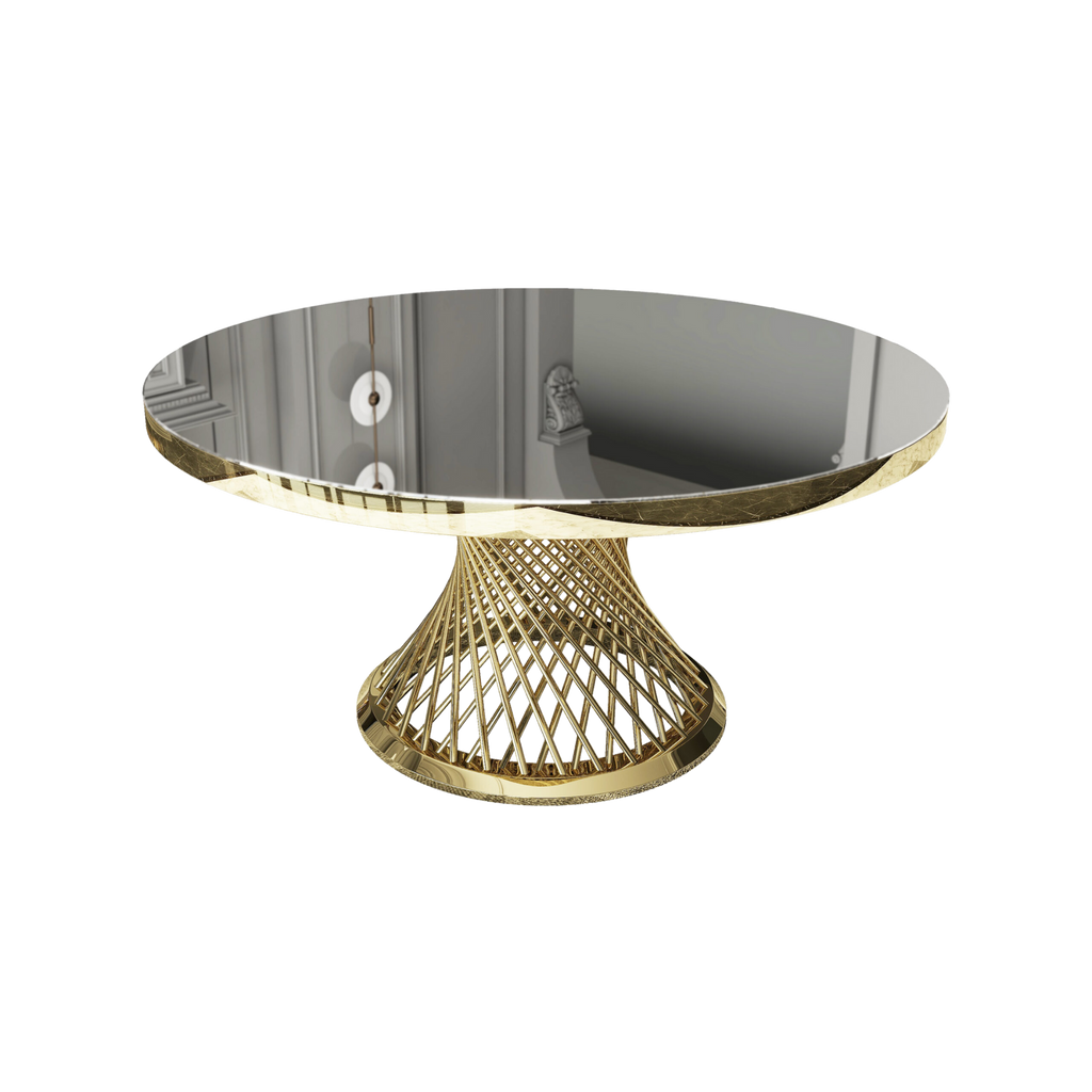 Gold Luxury Round Banqueting Table – 180 cm