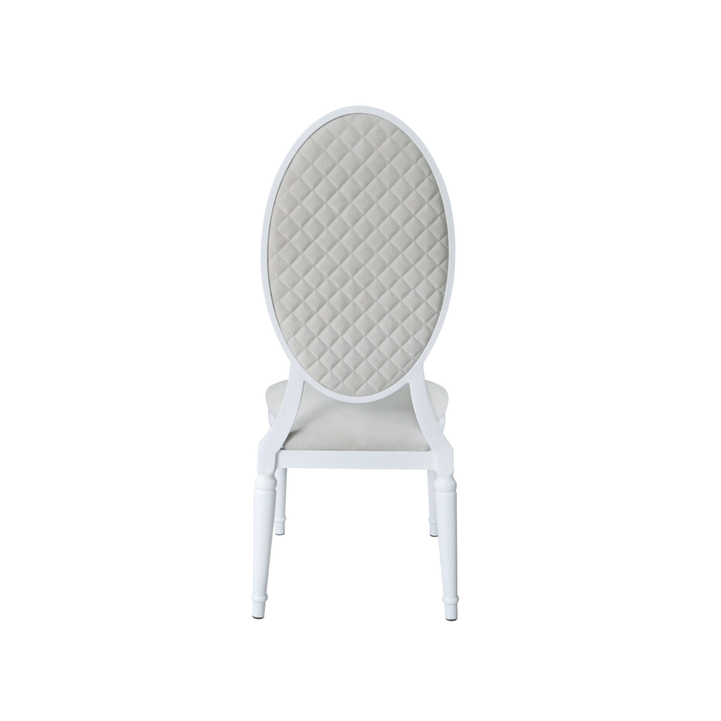 Louis Aeris Aluminium Oval Chair White