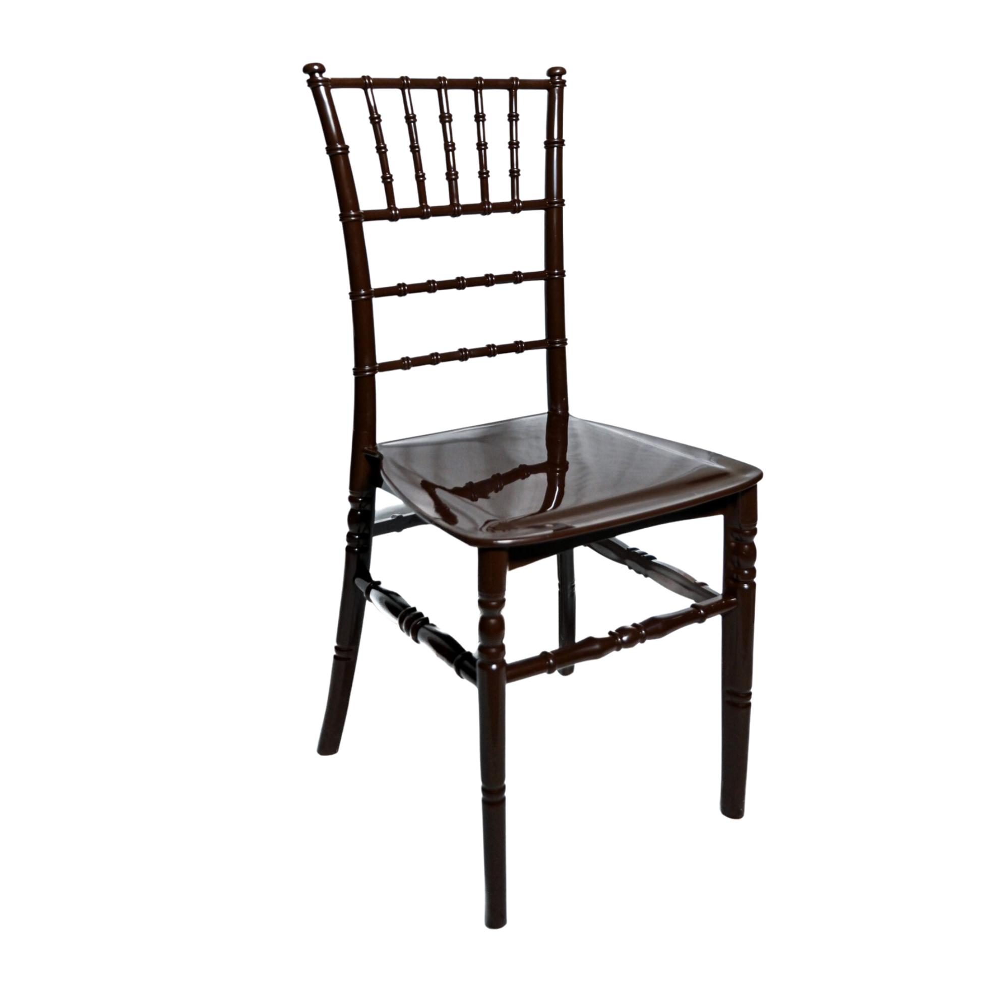 Chiavari Tiffany Polypropylene Stacking Chair Dark Brown