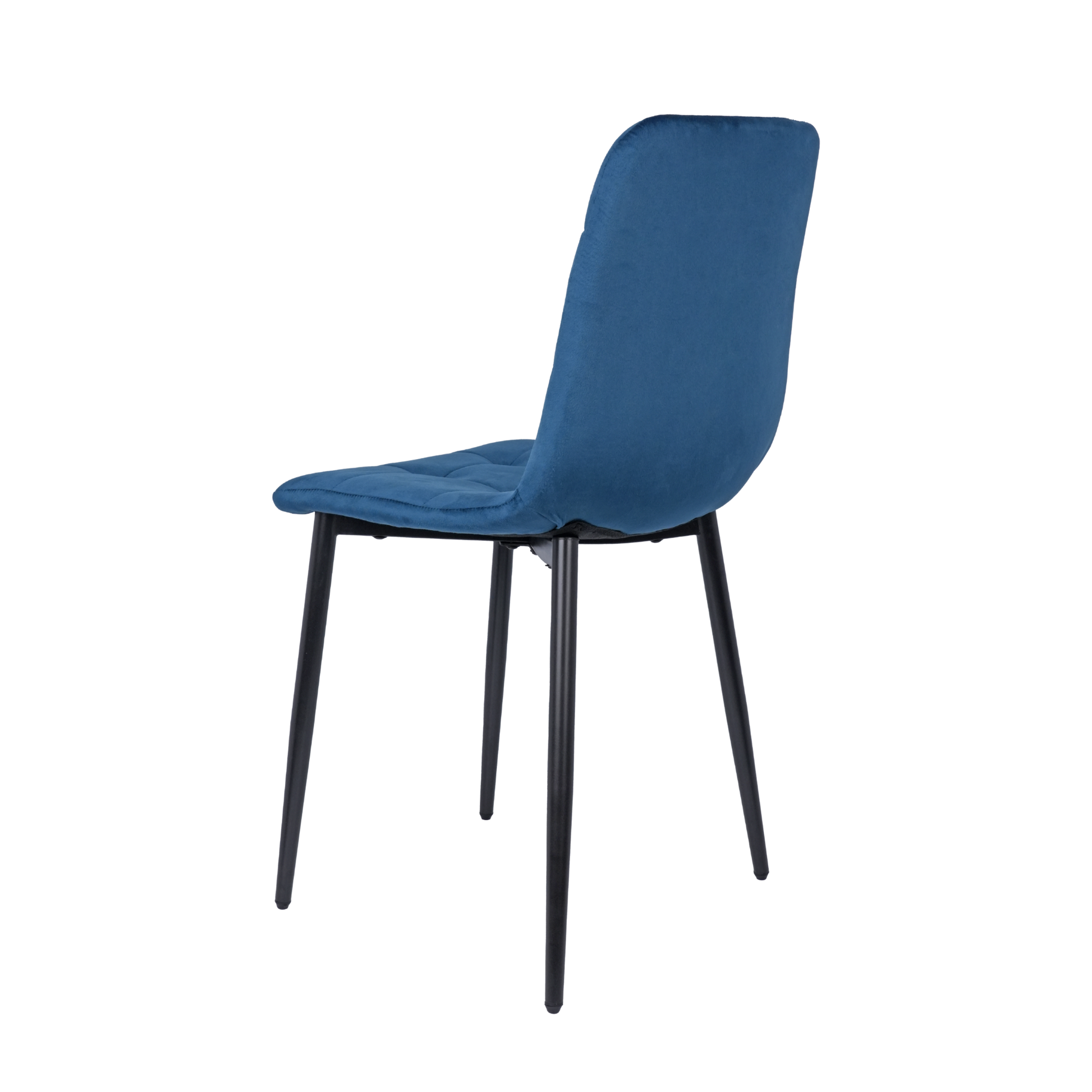 Velvet Dining Chair with Metal Legs Navy Blue