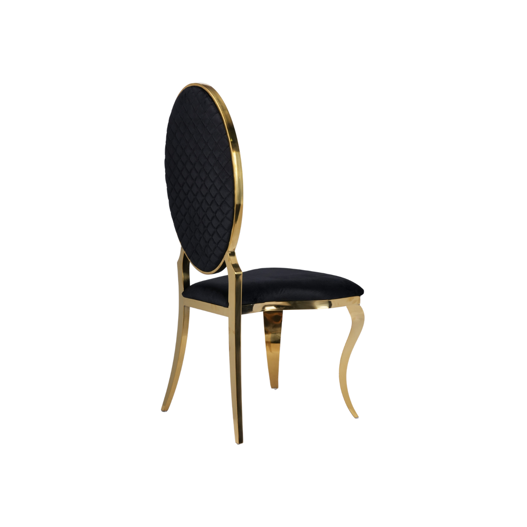 Opal Oval Back Velvet Chair Black