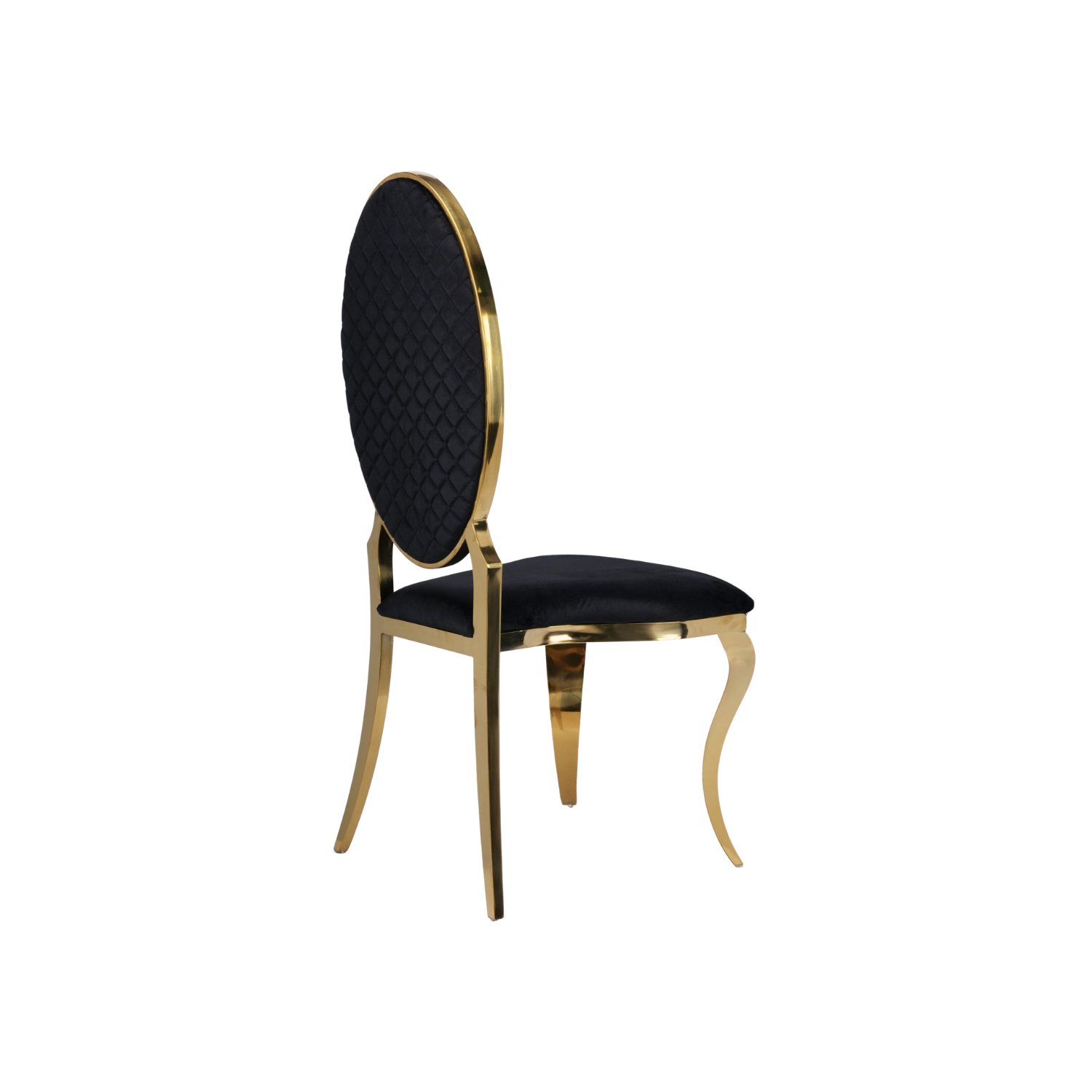 Opal Oval Back Velvet Chair Black