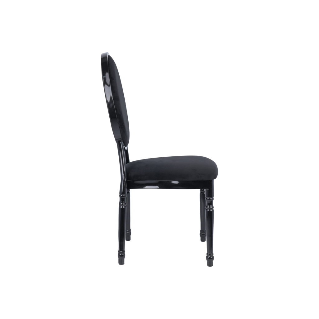 Luxe Velvet Round Back Chair Black