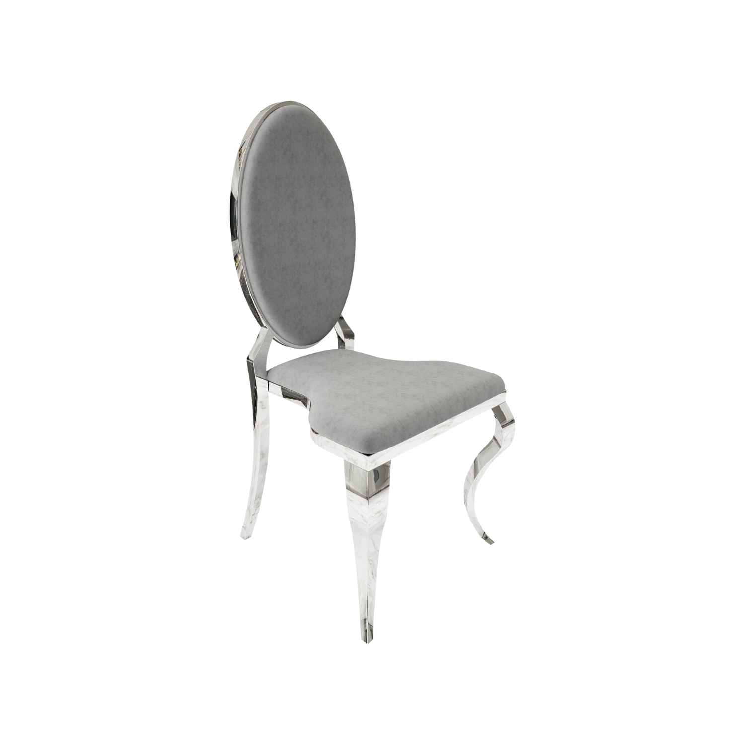 Opal Oval Back Velvet Chair Grey