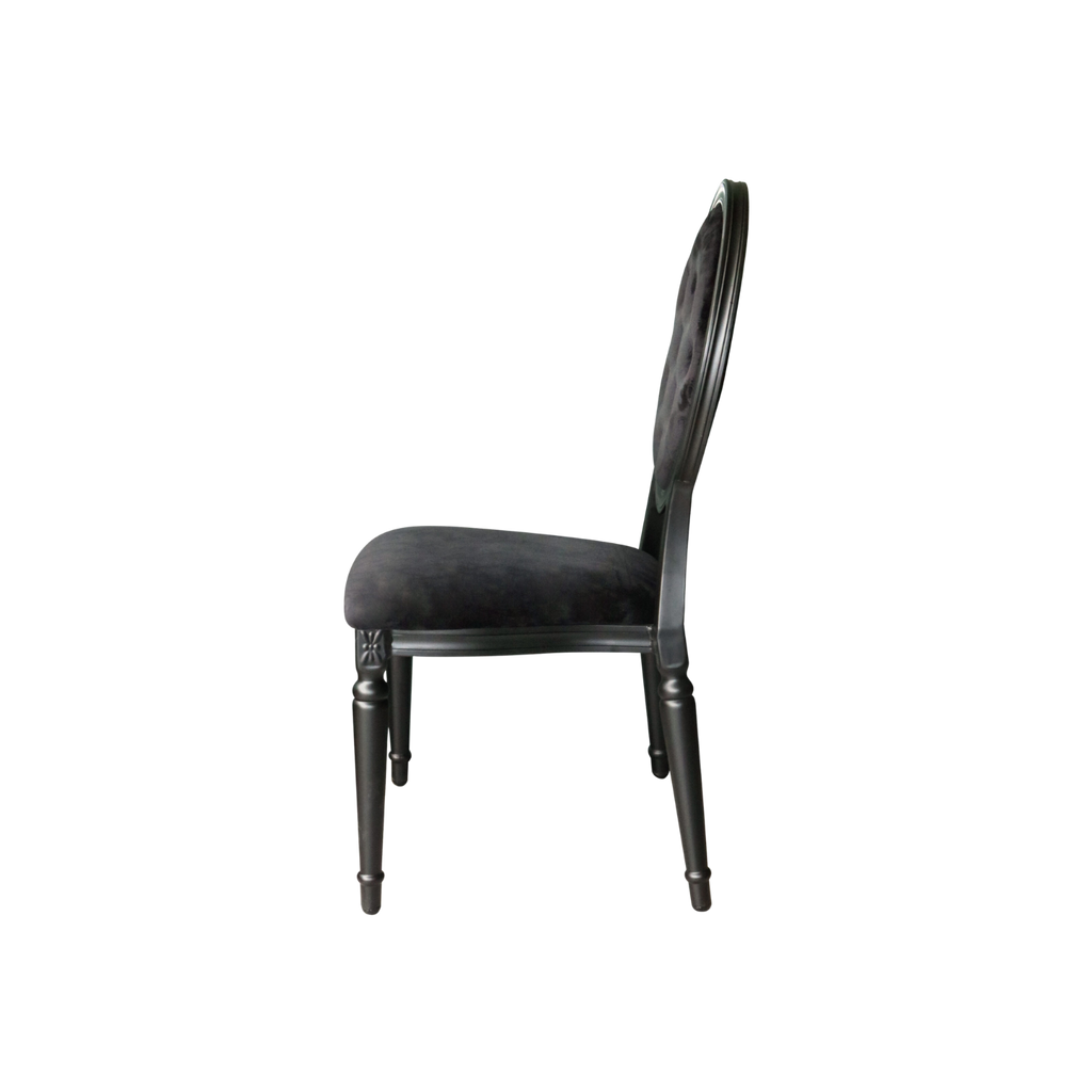 Louis Alure Aluminium Oval Chair Black