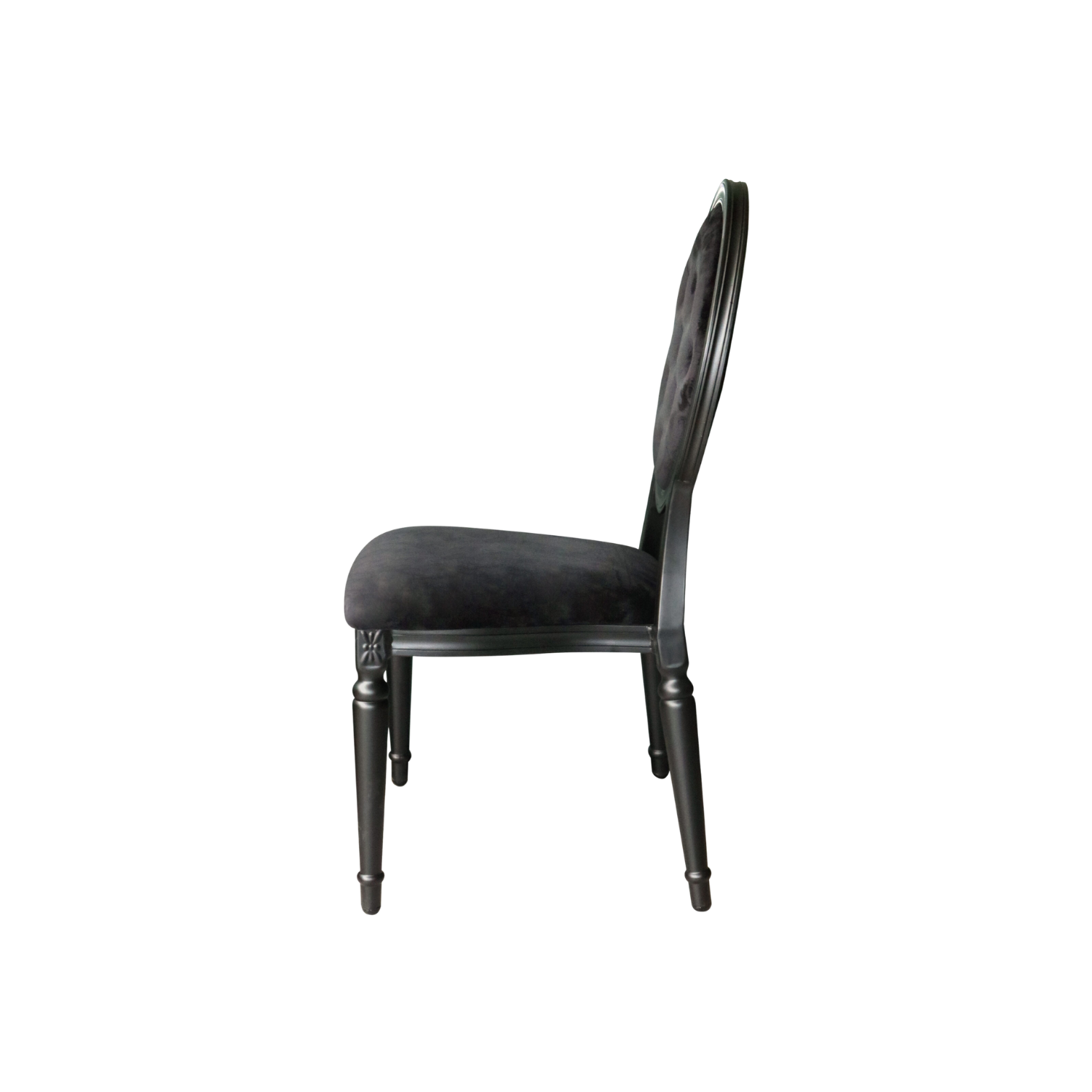 Louis Alure Aluminium Oval Chair Black
