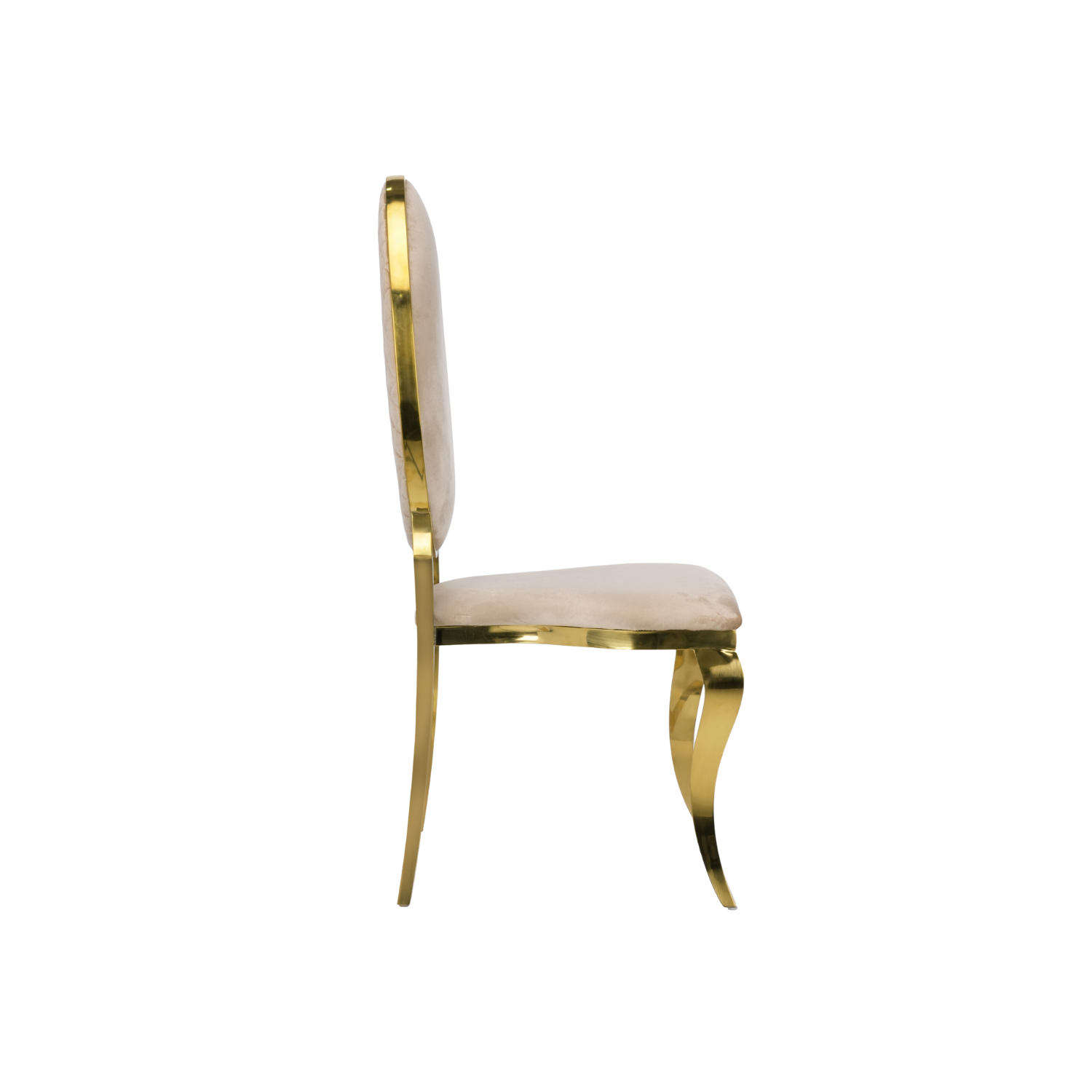 Opal Oval Back Velvet Chair Ivory