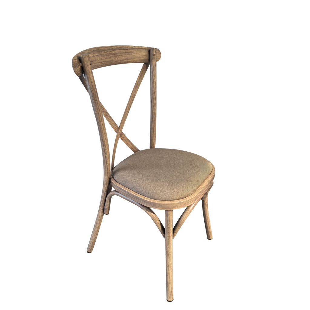 Metal Crossback Stacking Event Chair with Attached Cushion – Elegant & Durable Design