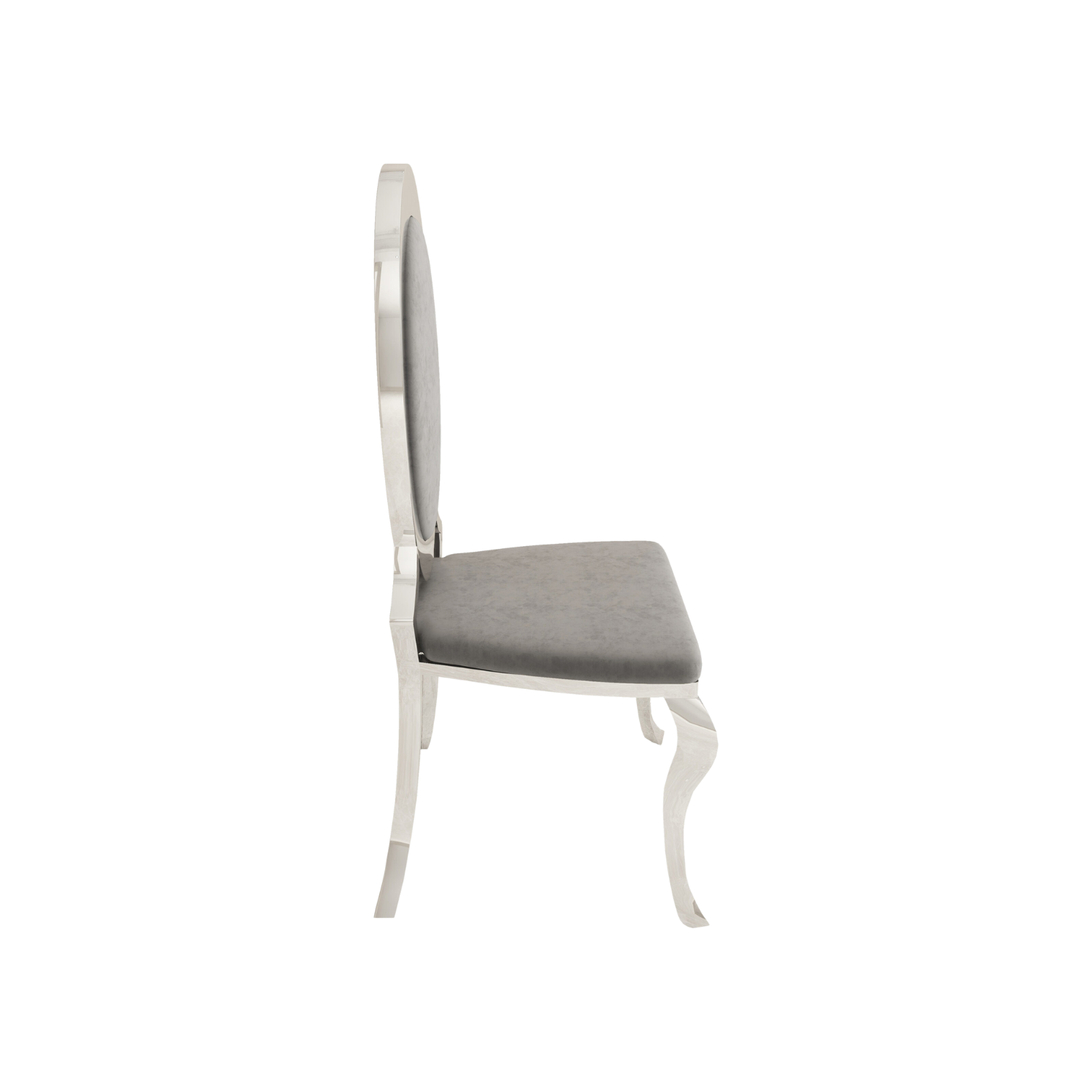Opal Oval Nova Back Velvet Chair Silver