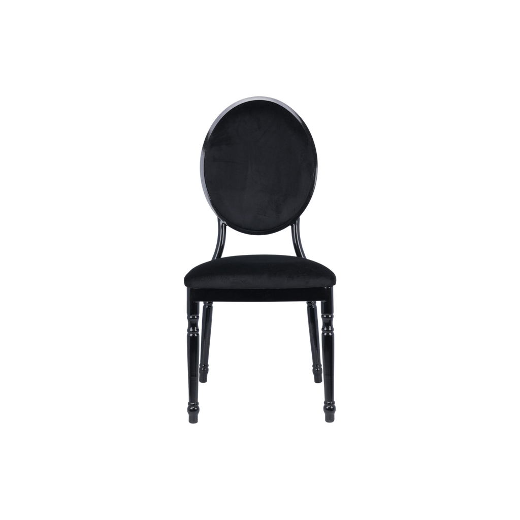 Luxe Velvet Round Back Chair Black
