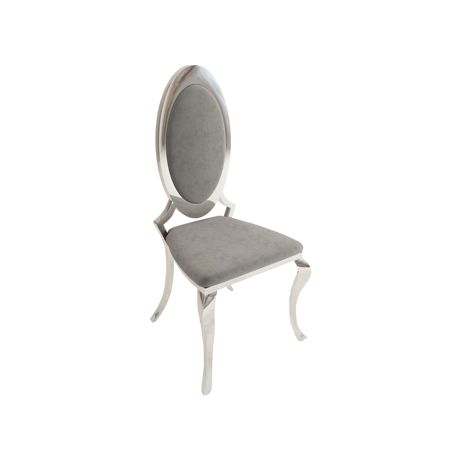 Opal Oval Nova Back Velvet Chair Silver