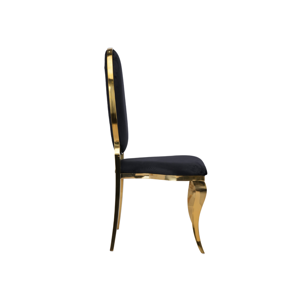 Opal Oval Back Velvet Chair Black