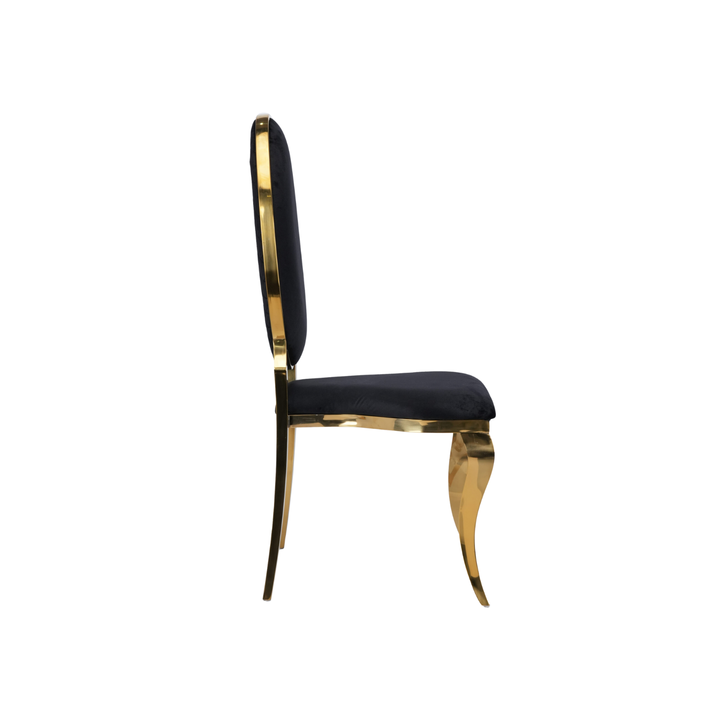 Opal Oval Back Velvet Chair Black