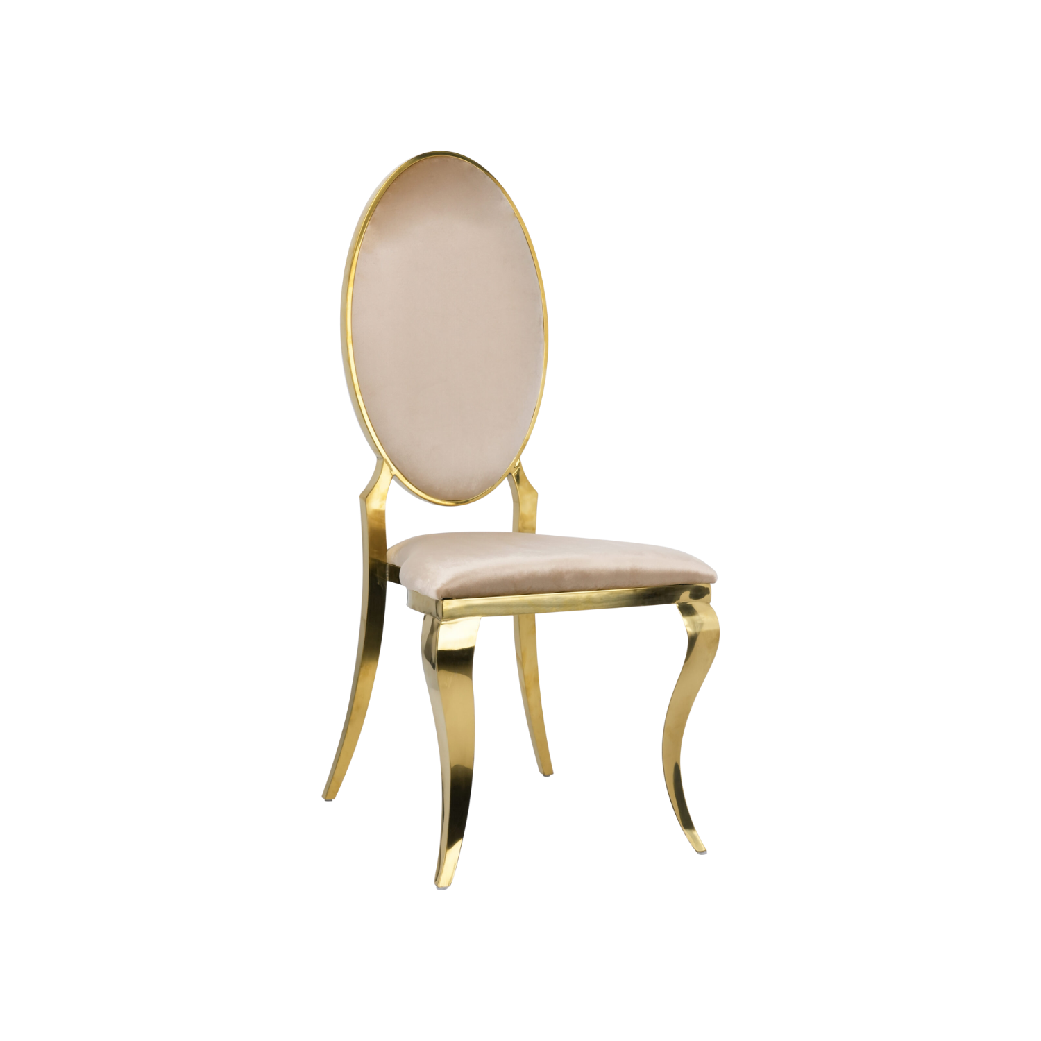 Opal Oval Back Velvet Chair Ivory