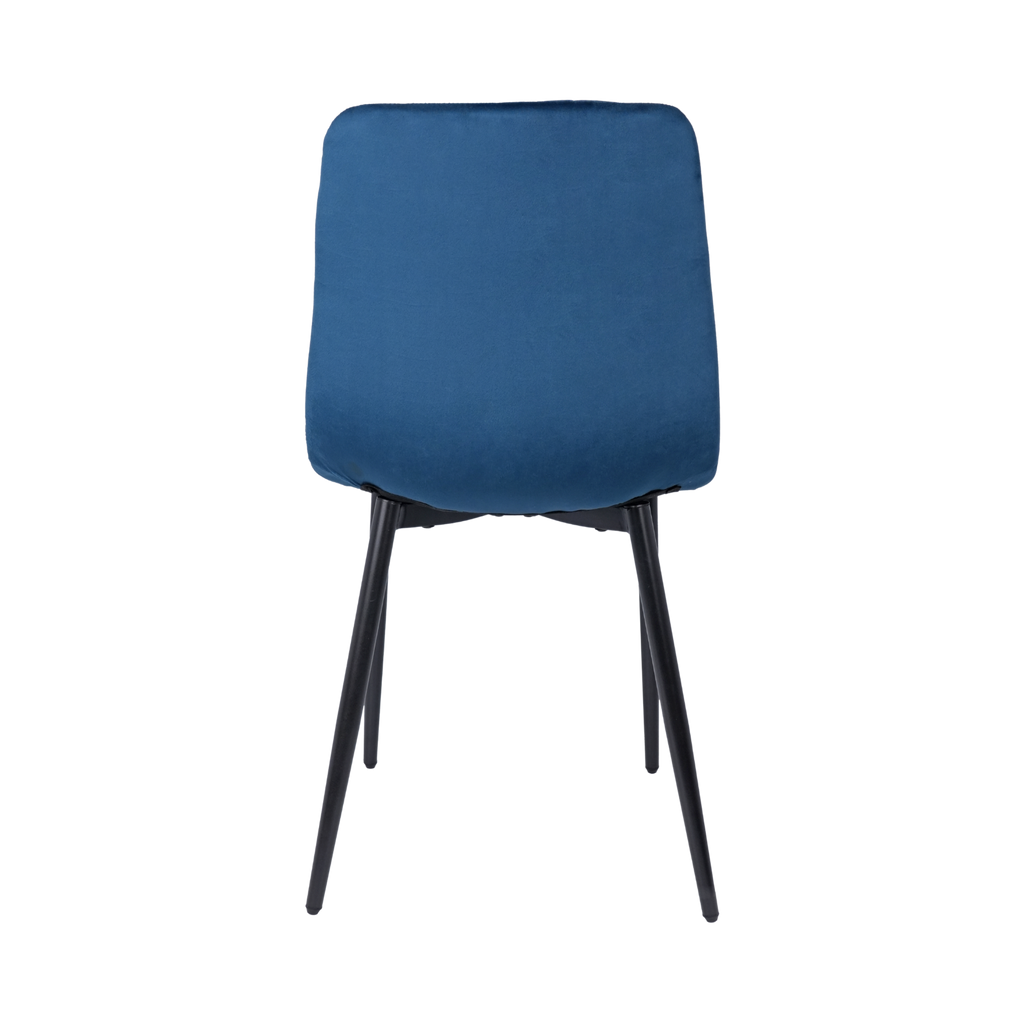 Velvet Dining Chair with Metal Legs Navy Blue