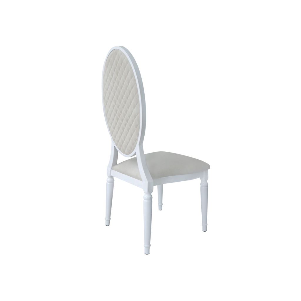Louis Aeris Aluminium Oval Chair White
