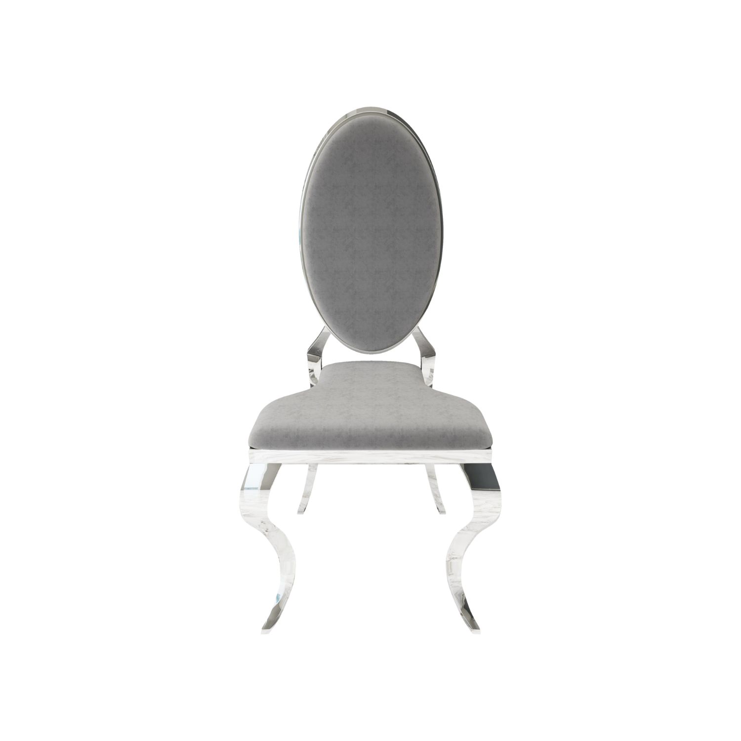 Opal Oval Back Velvet Chair Grey