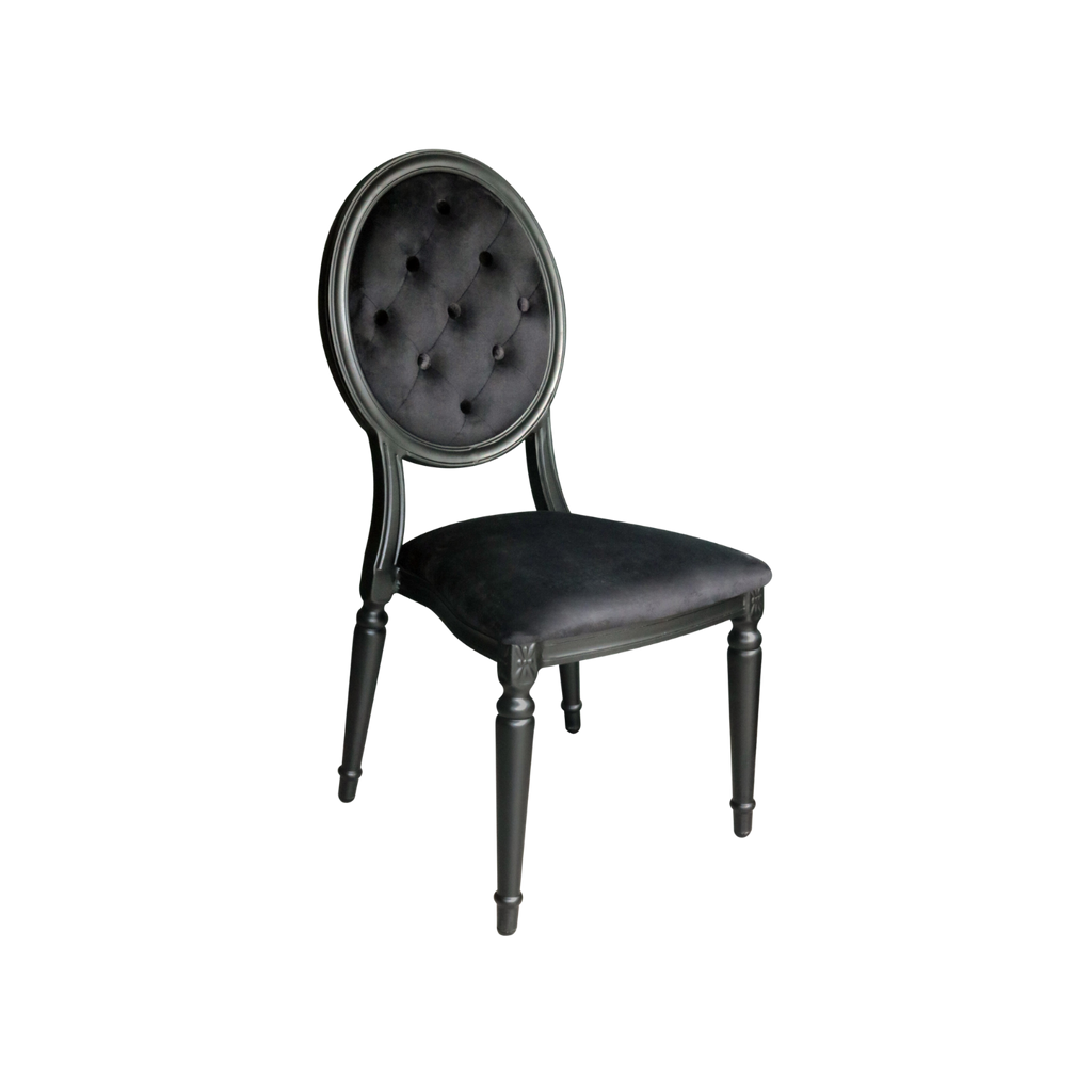 Louis Alure Aluminium Oval Chair Black