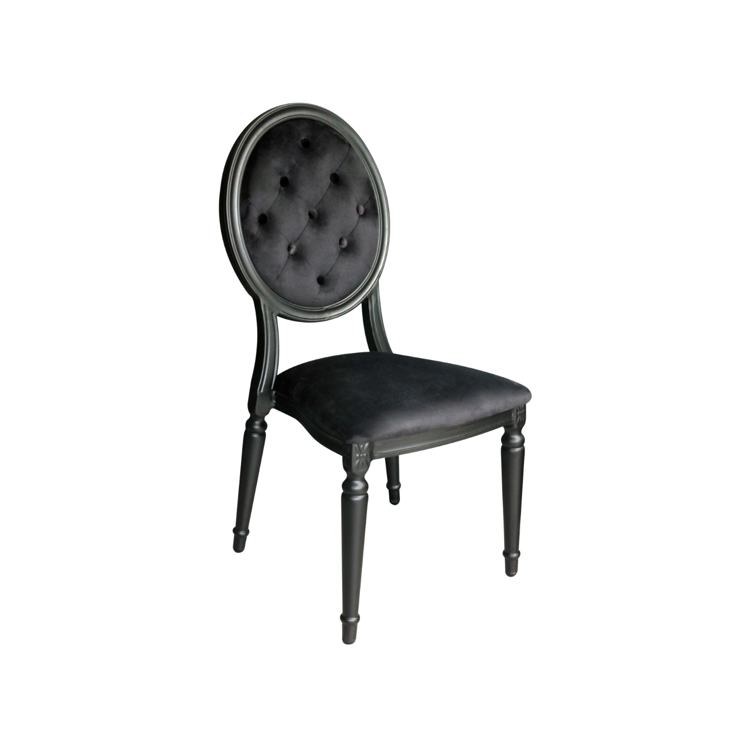 Louis Alure Aluminium Oval Chair Black