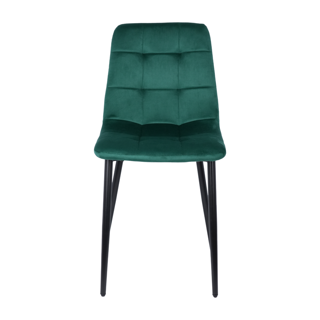 Velvet Dining Chair with Metal Legs Emerald Green