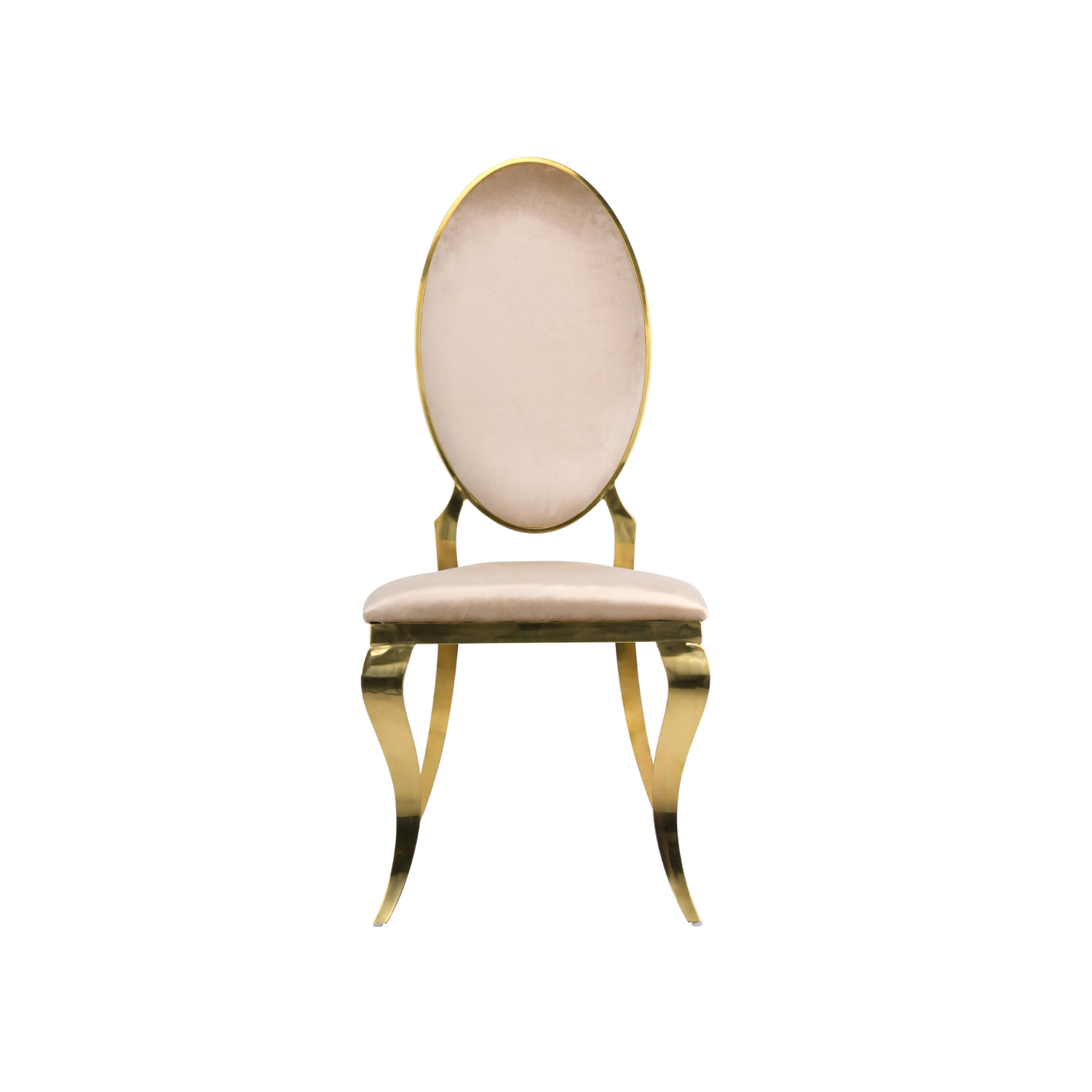Opal Oval Back Velvet Chair Ivory