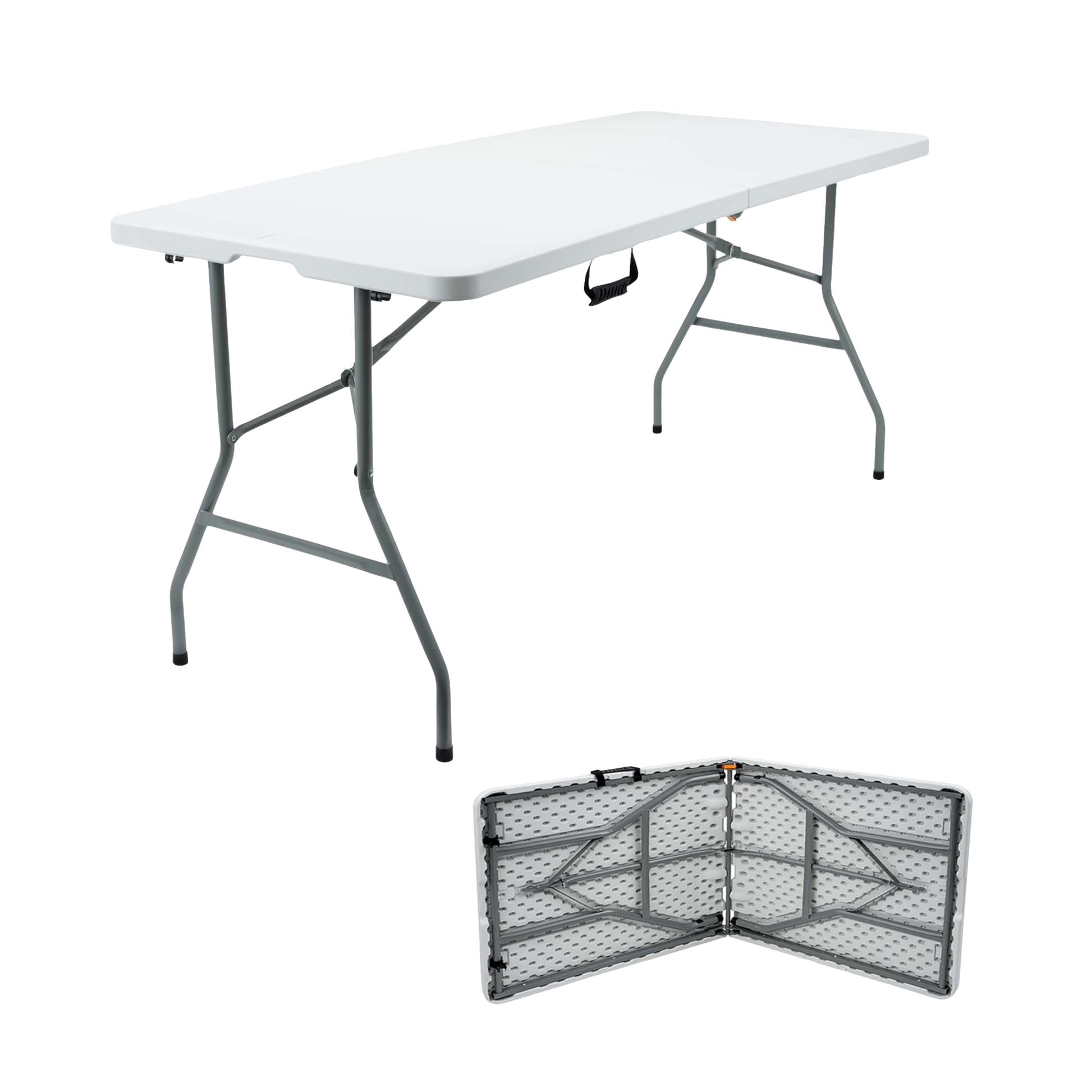 6ft Rectangular Folding Banquet Table – Heavy Duty Plastic & Steel Frame (180×75 cm)