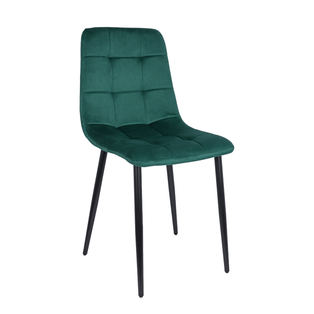 Velvet Dining Chair with Metal Legs Emerald Green