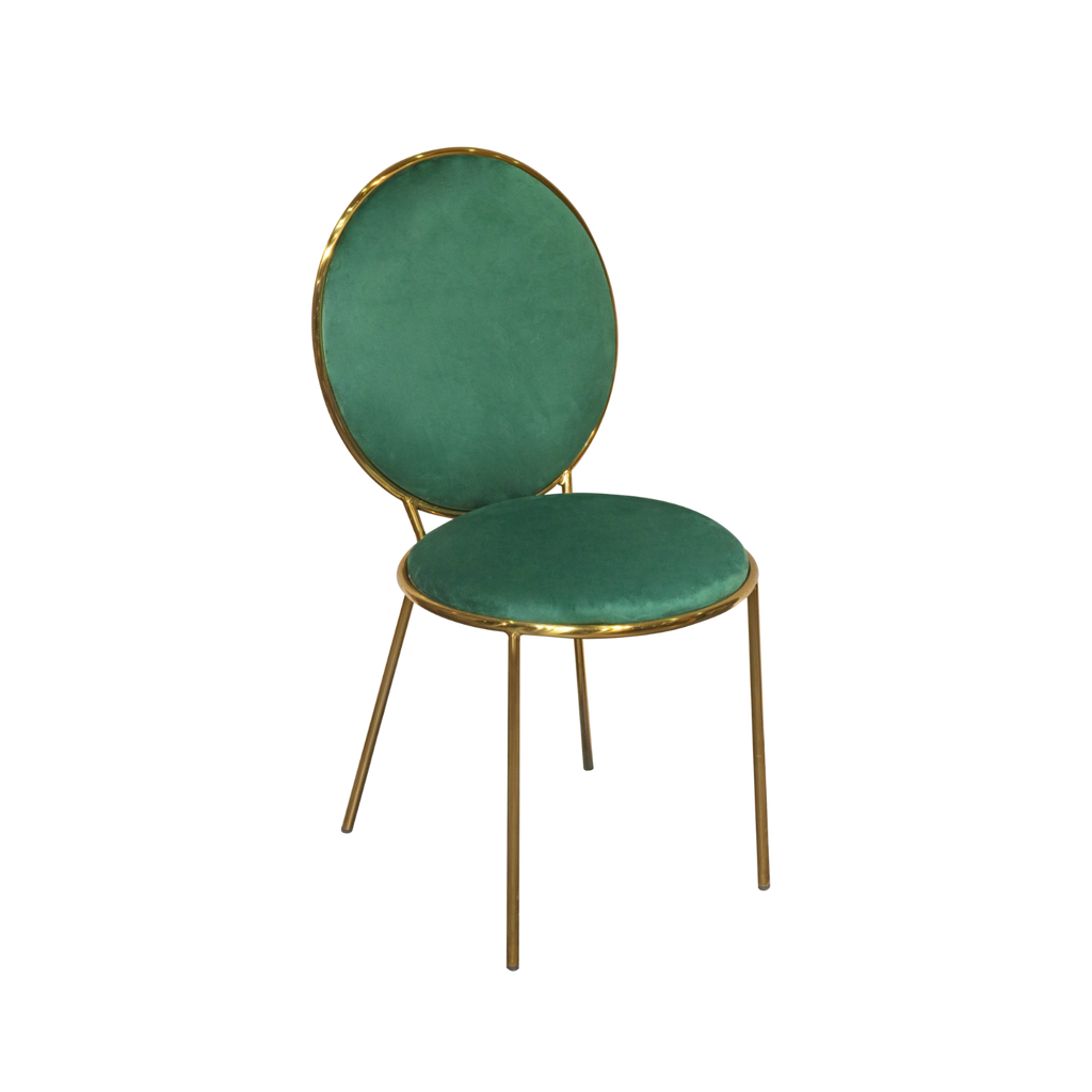 Spiro Event Round Back Velvet Chair Green