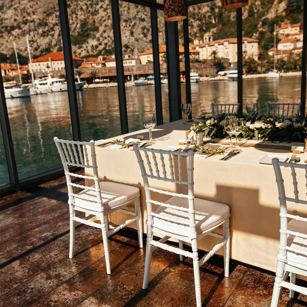 Chiavari Tiffany Polypropylene Stacking Chair White